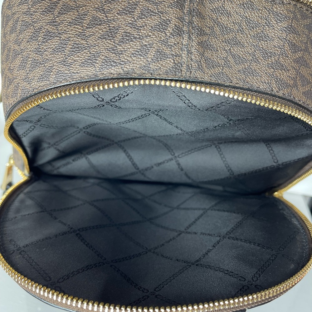 Michael Kors Rhea Studded Leopard Print Calf Hair Backpack - Picture 7 of 16